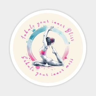 Pigeon Yoga Pose - Inhale Exhale - yoga gift Magnet